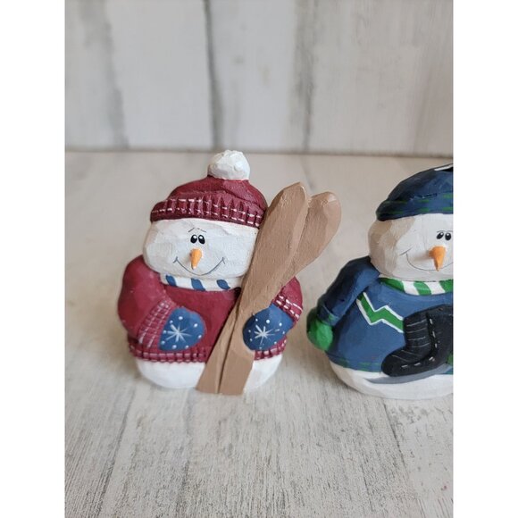 Eddie Walker AS IS Snowman ice ski skating figure xmas set - Picture 1 of 8